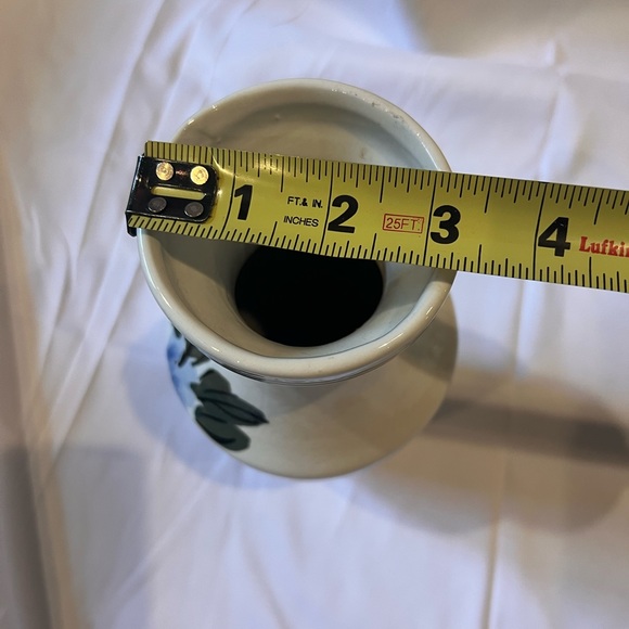 VINTAGE | hand painted floral studio pottery flower vase - Picture 4 of 9